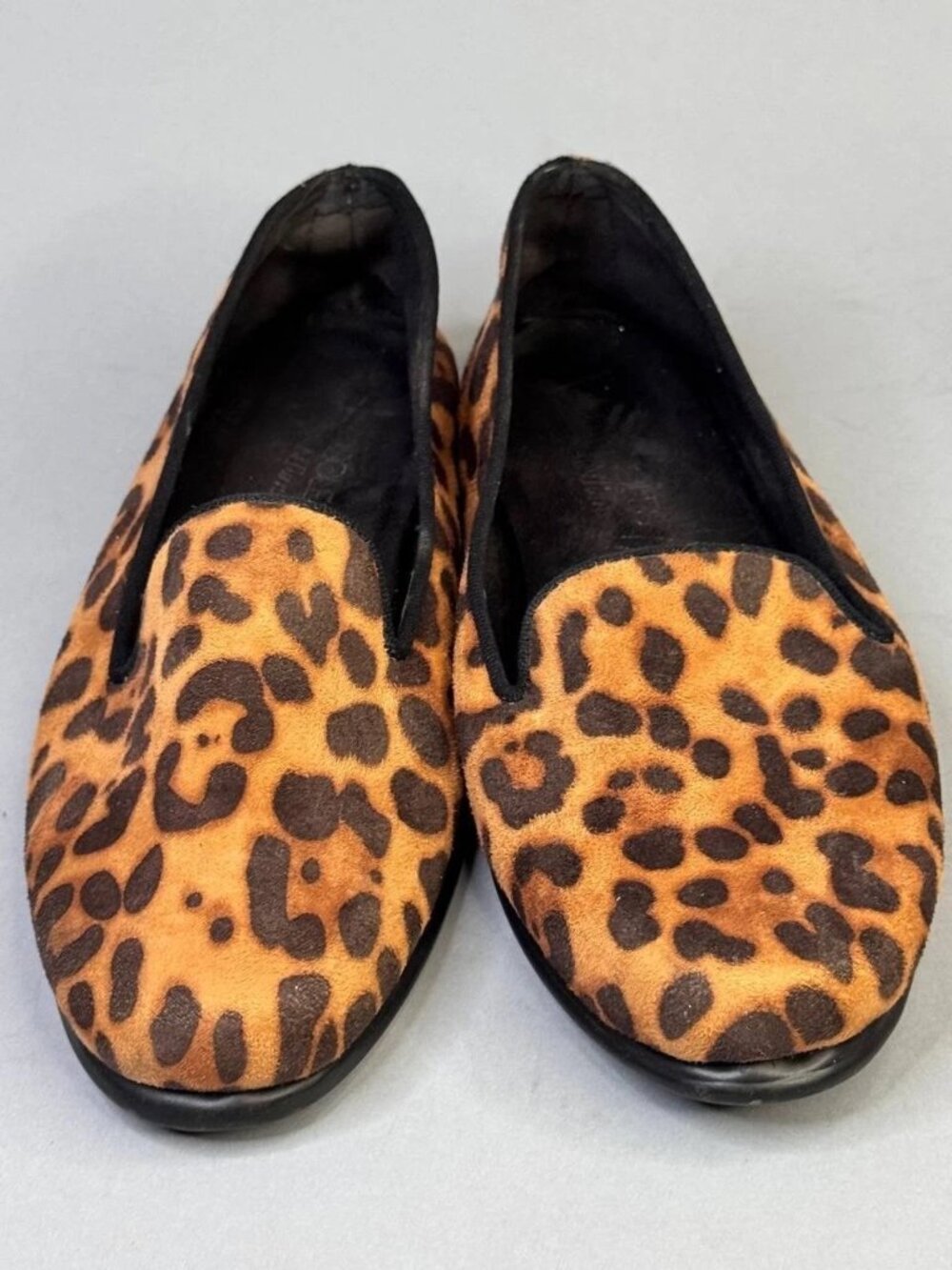 Aerosoles Betunia Loafers Brown Calf Hair Leather Leopard Print Slip On Women 6